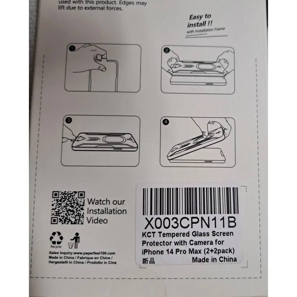 KCT Tempered Glass Screen Protector for Iphone 14‎ Pro Max